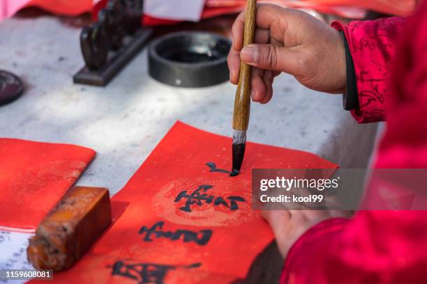 Hand Holding Chinese brush